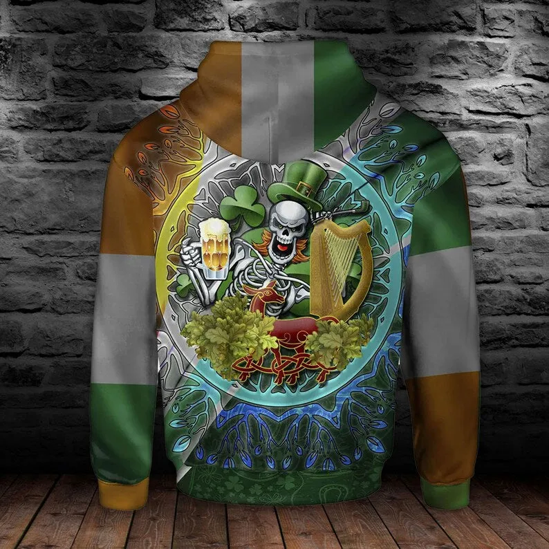 Irish To The Bone St. Patrick's Day Hoodie Gift For Friends Birthday, Drink Beer Shirt, Let Drink Shirt