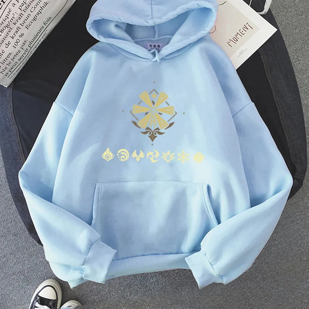 Kawaii Genshin Impact Hoodies Women Korea Hoodie Graphic Streetwear Spring Autumn Casual Unisex Men Harajuku Anime Sweatshirt
