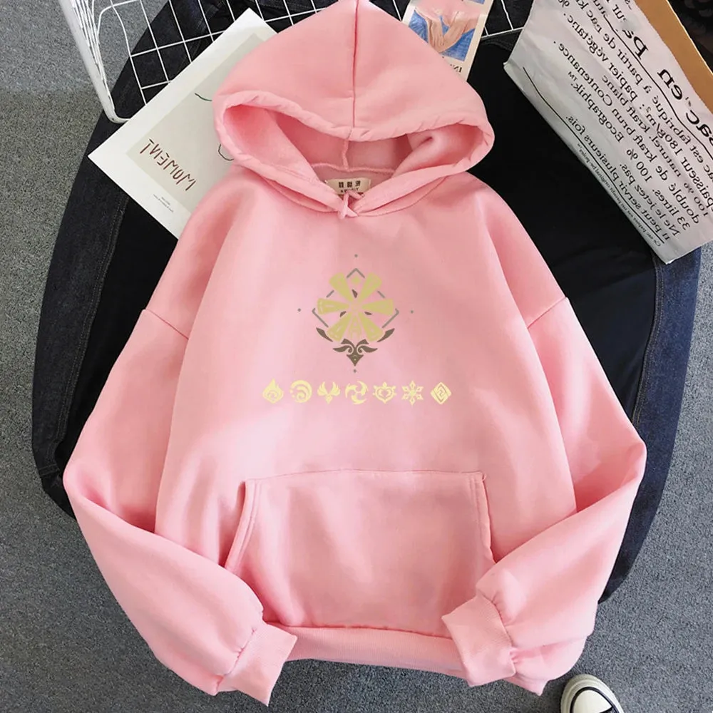 Kawaii Genshin Impact Hoodies Women Korea Hoodie Graphic Streetwear Spring Autumn Casual Unisex Men Harajuku Anime Sweatshirt
