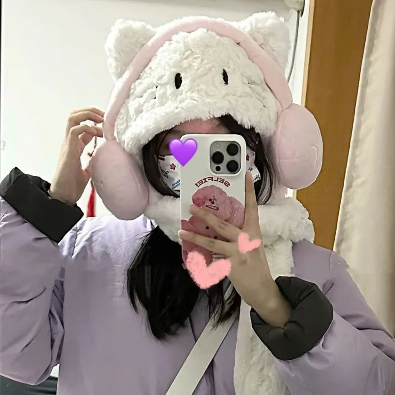 Kitty Plush Scarf and Hat KI370