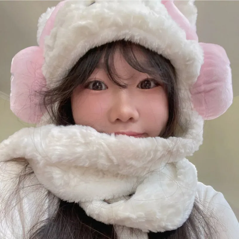 Kitty Plush Scarf and Hat KI370