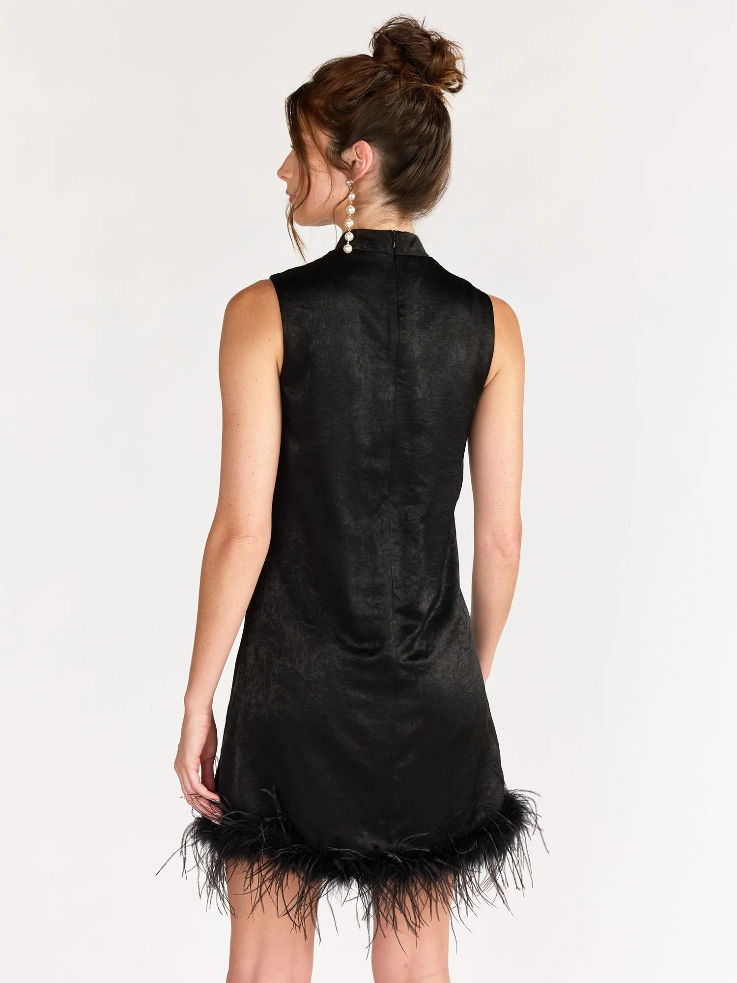 Lena Feather Trim Swing Dress - Brands We Love
