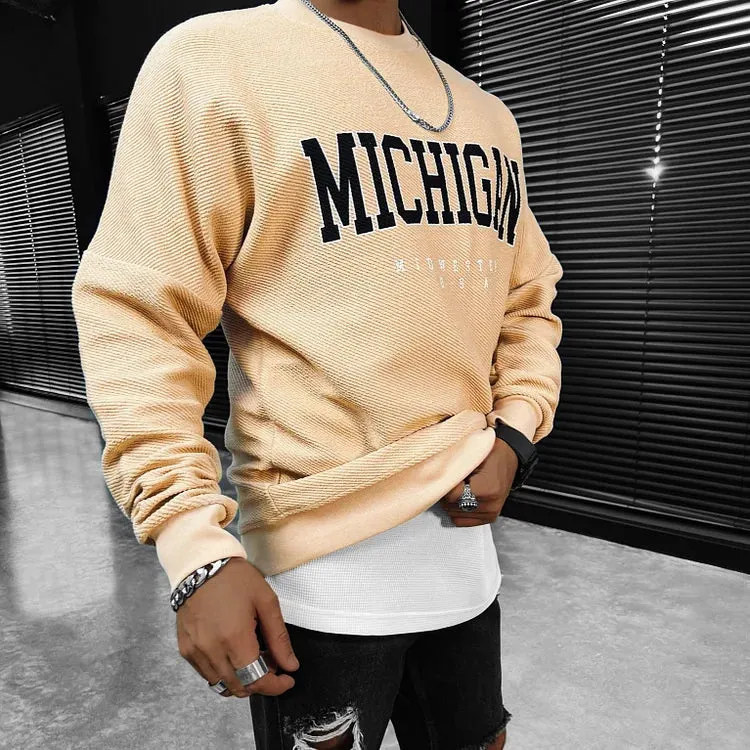 Michigan Loose Crew Neck Sweatshirt