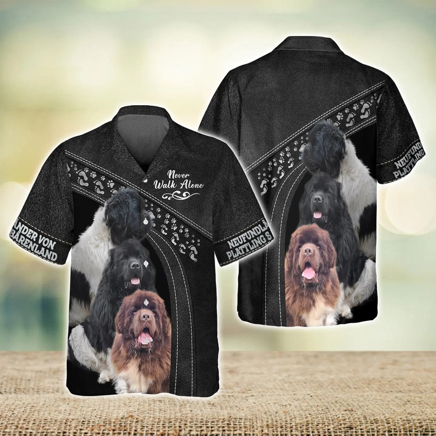 Neufundländer von Plattling s Bärenland Black Love Never Walk Alone 3D Full Print Shirts, Shirt For Dog Lovers, Dog Memorial Gifts for loss of Dog