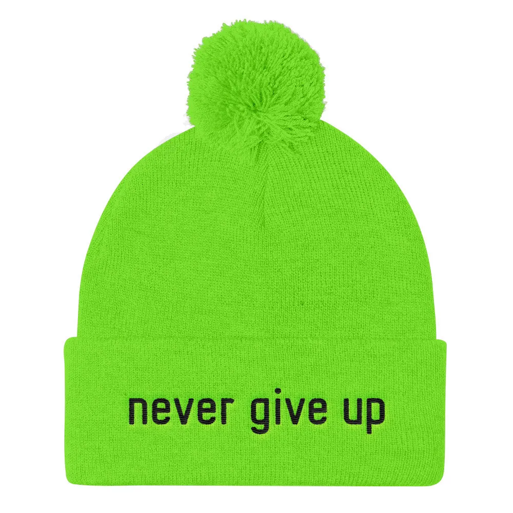 Never Give Up Knit Cap Beanie