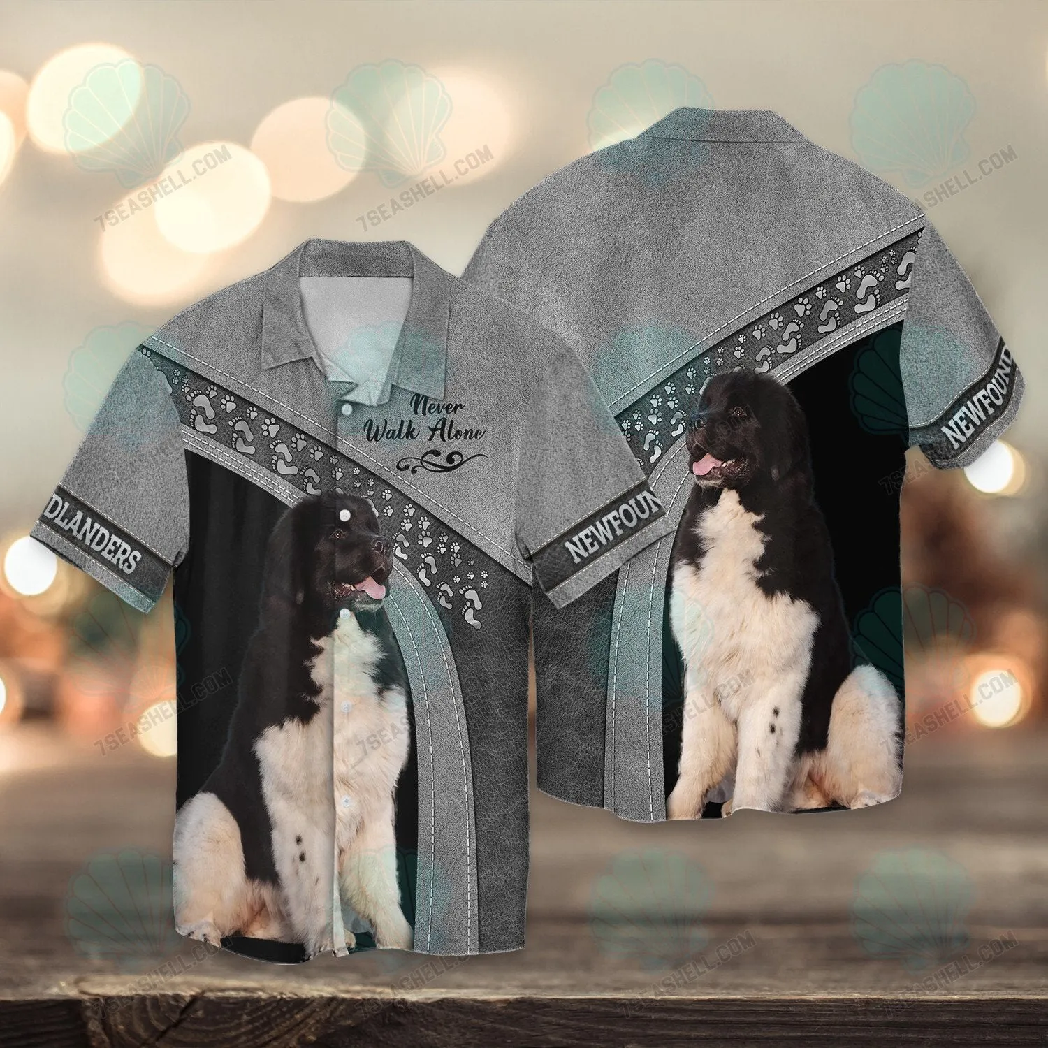 Newfoundland Love Grey Never Walk Alone 3D Full Print Shirts, Christmas Dog Memorial Gifts for loss of Dog