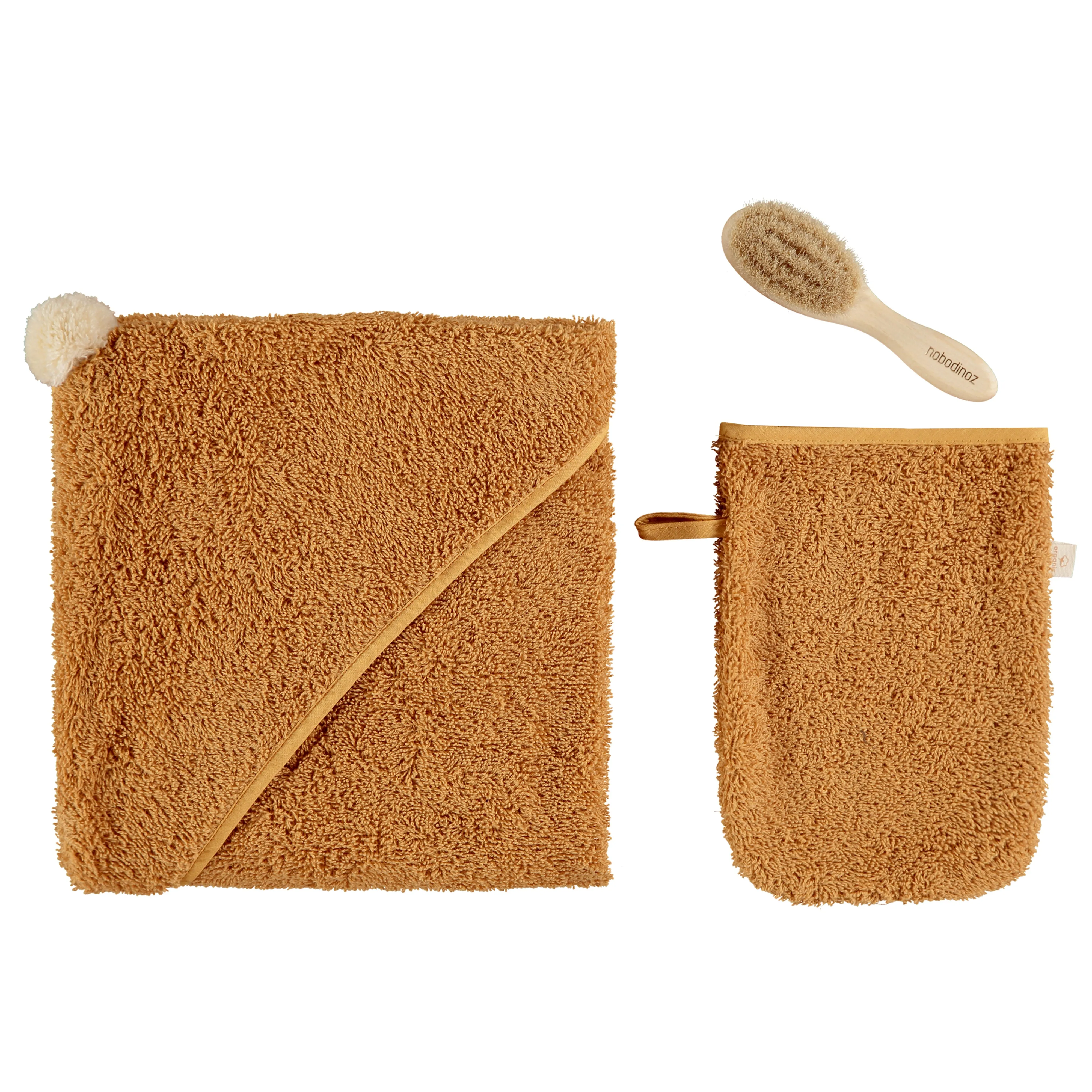 nobodinoz So Cute Baby Bath Cape Caramel