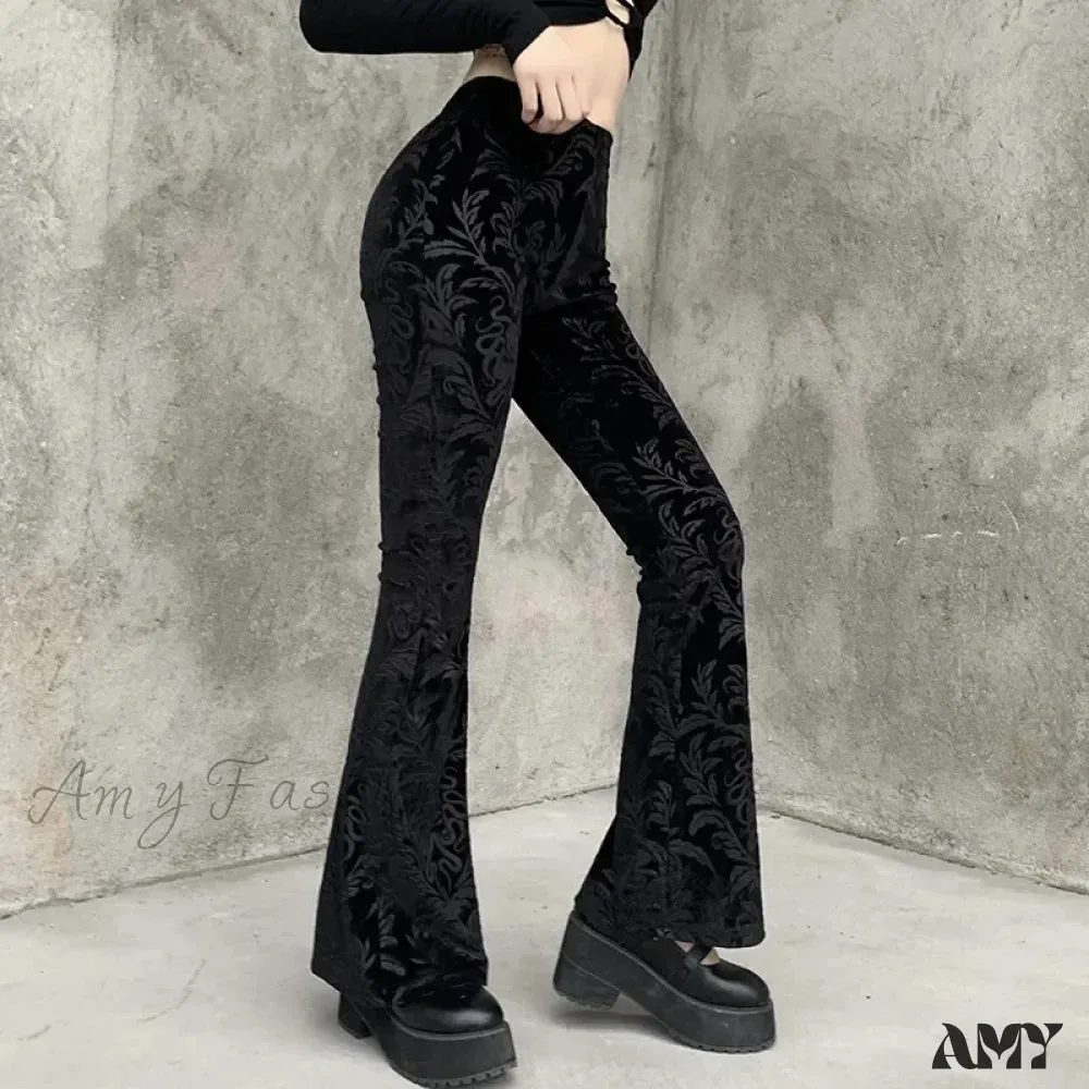 Pants Print Halloween Retro Black