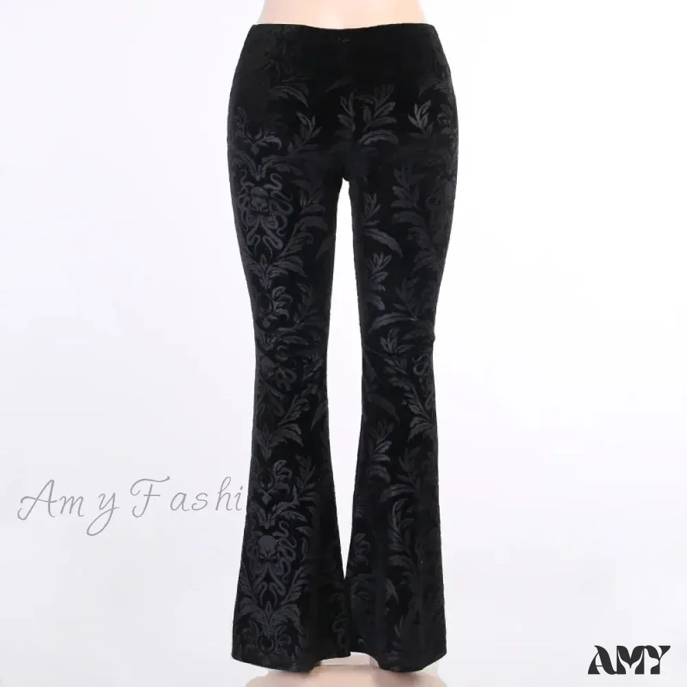 Pants Print Halloween Retro Black