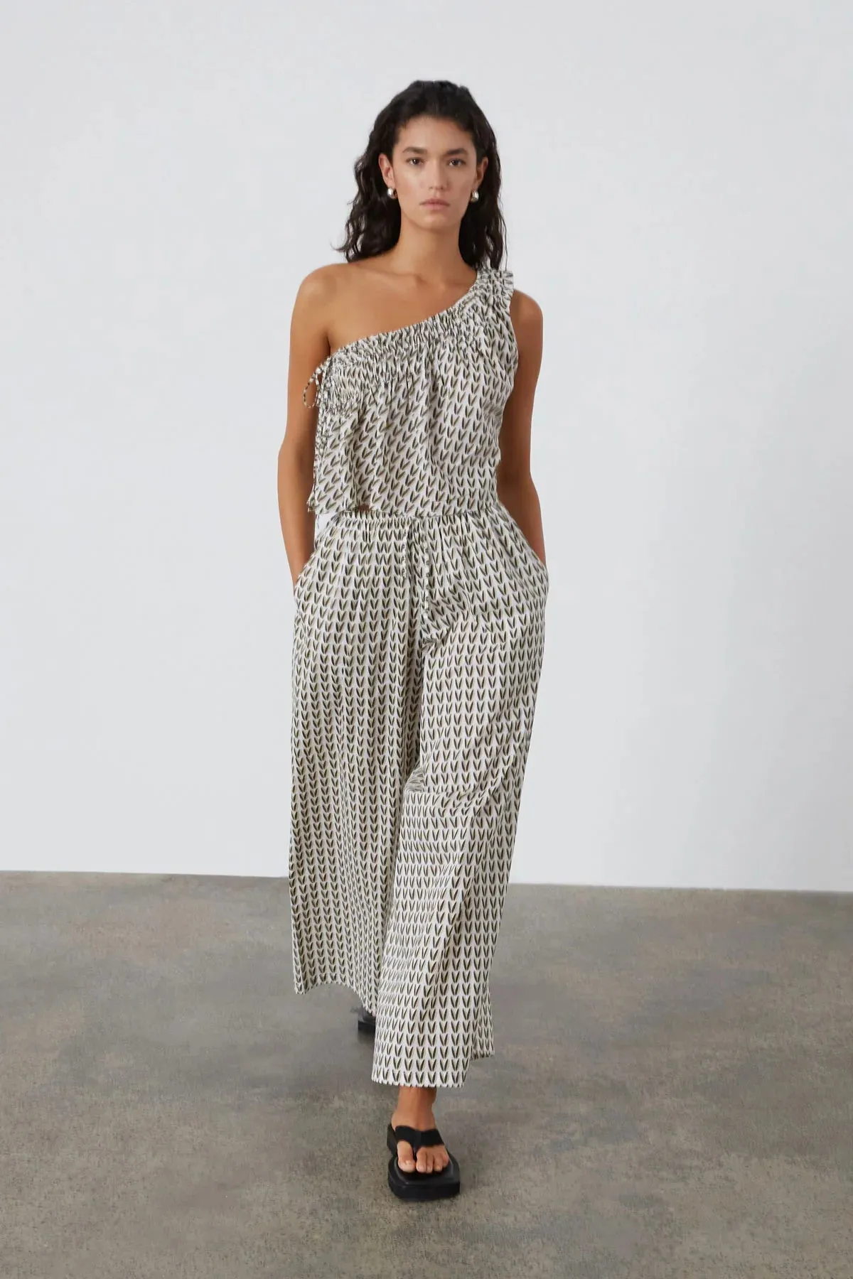 PECAN ROUCHED ORGANIC COTTON TOP