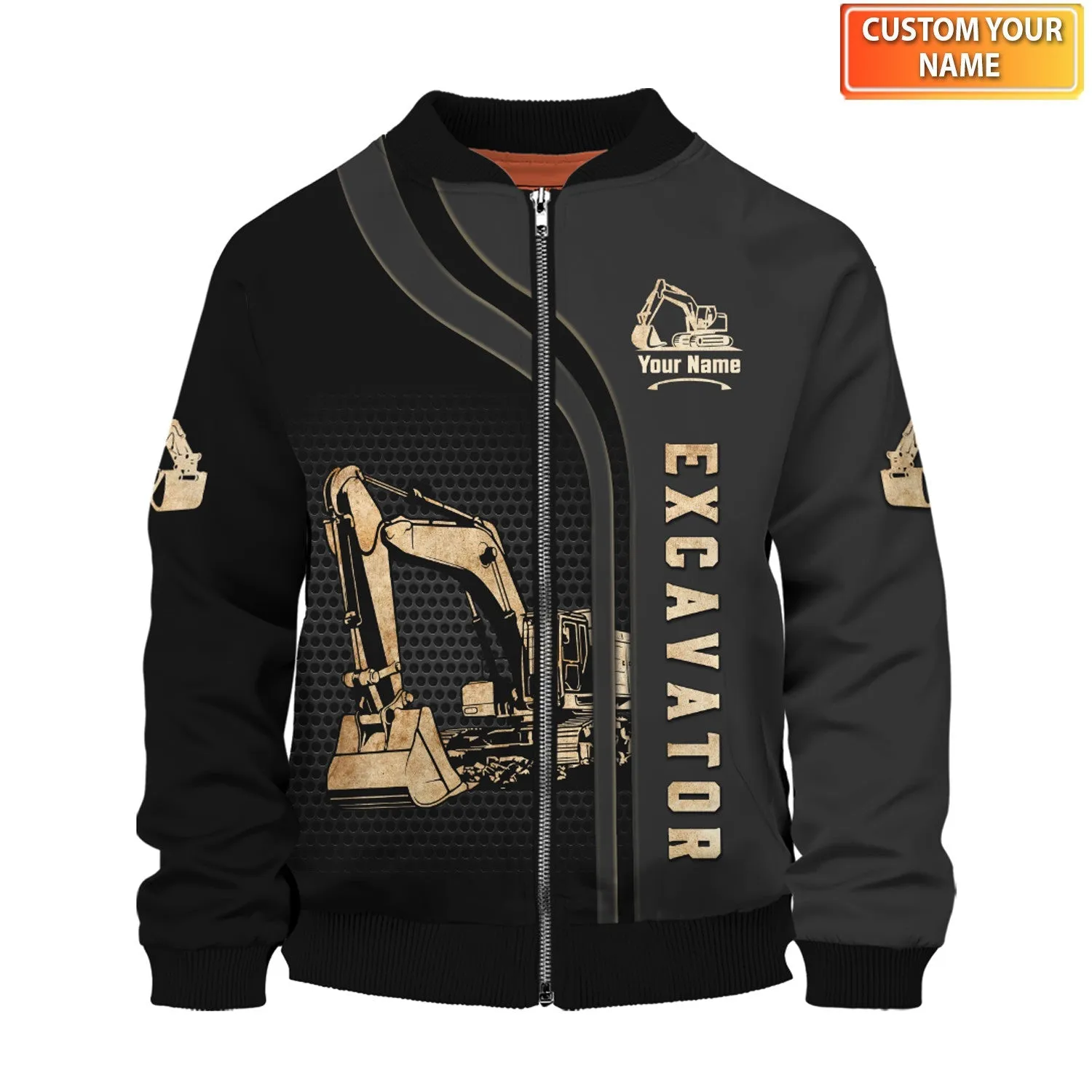 Personalized Name Excavator 3D Full Print Shirt Zip Hoodie Polo, Christmas Shirt for Excavator