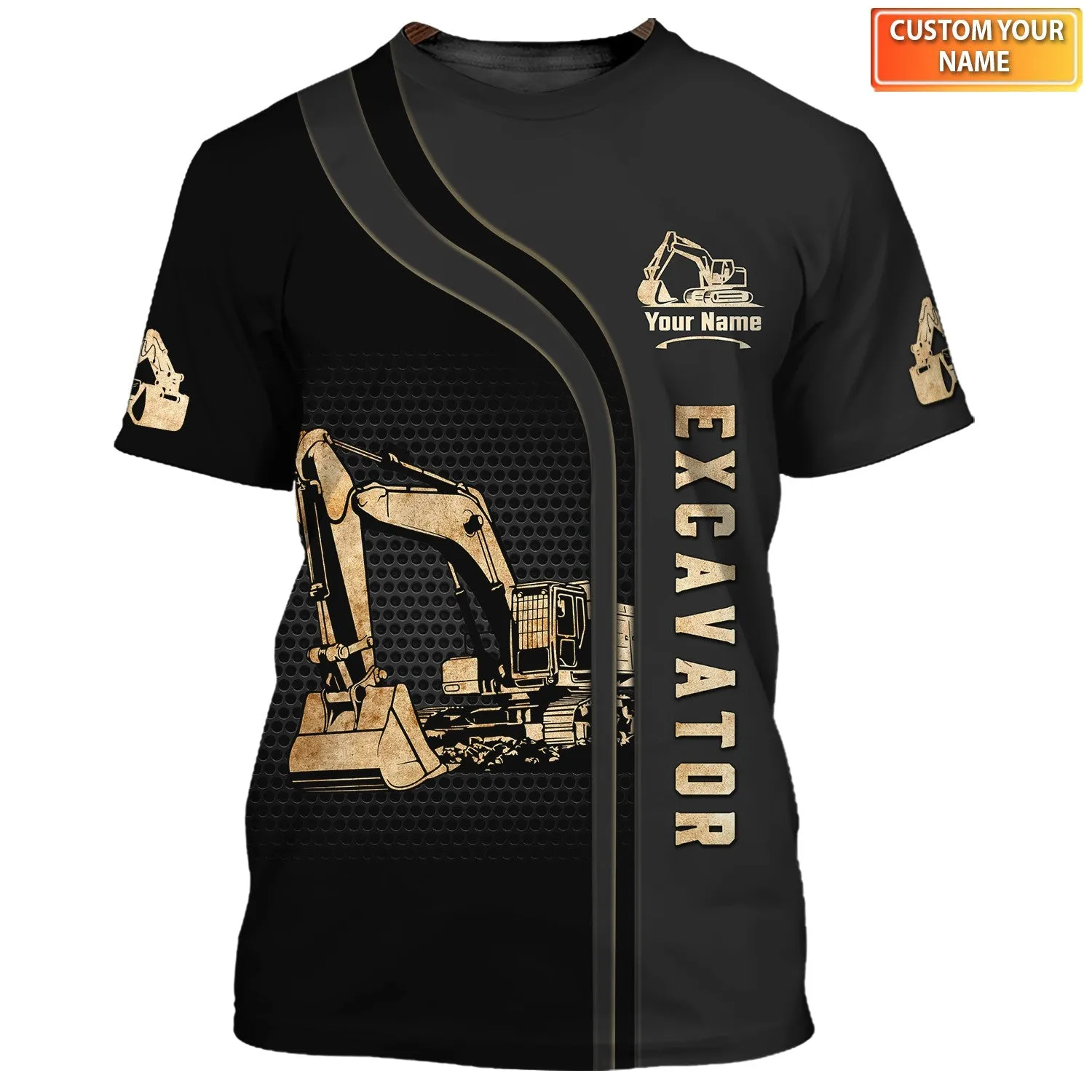 Personalized Name Excavator 3D Full Print Shirt Zip Hoodie Polo, Christmas Shirt for Excavator