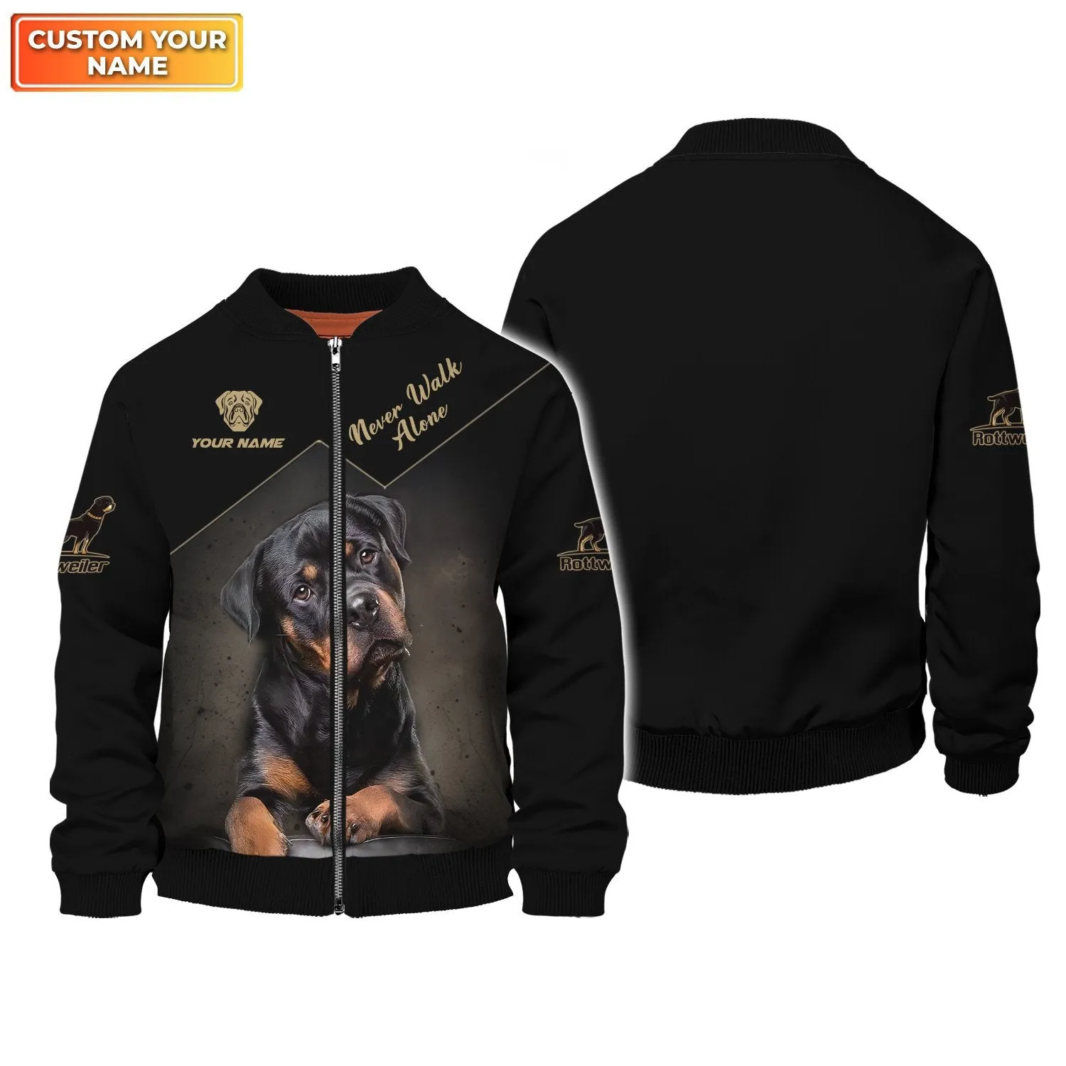 Personalized Name Rottweiler Custom Name 3D Sweatshirt Hoodie Gift For Rottweiler Lovers