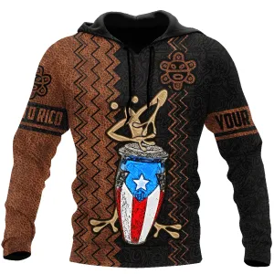 Personalized Puerto Rico Coqui Playing Bomba Drum 3D Printed Hoodie Shirts