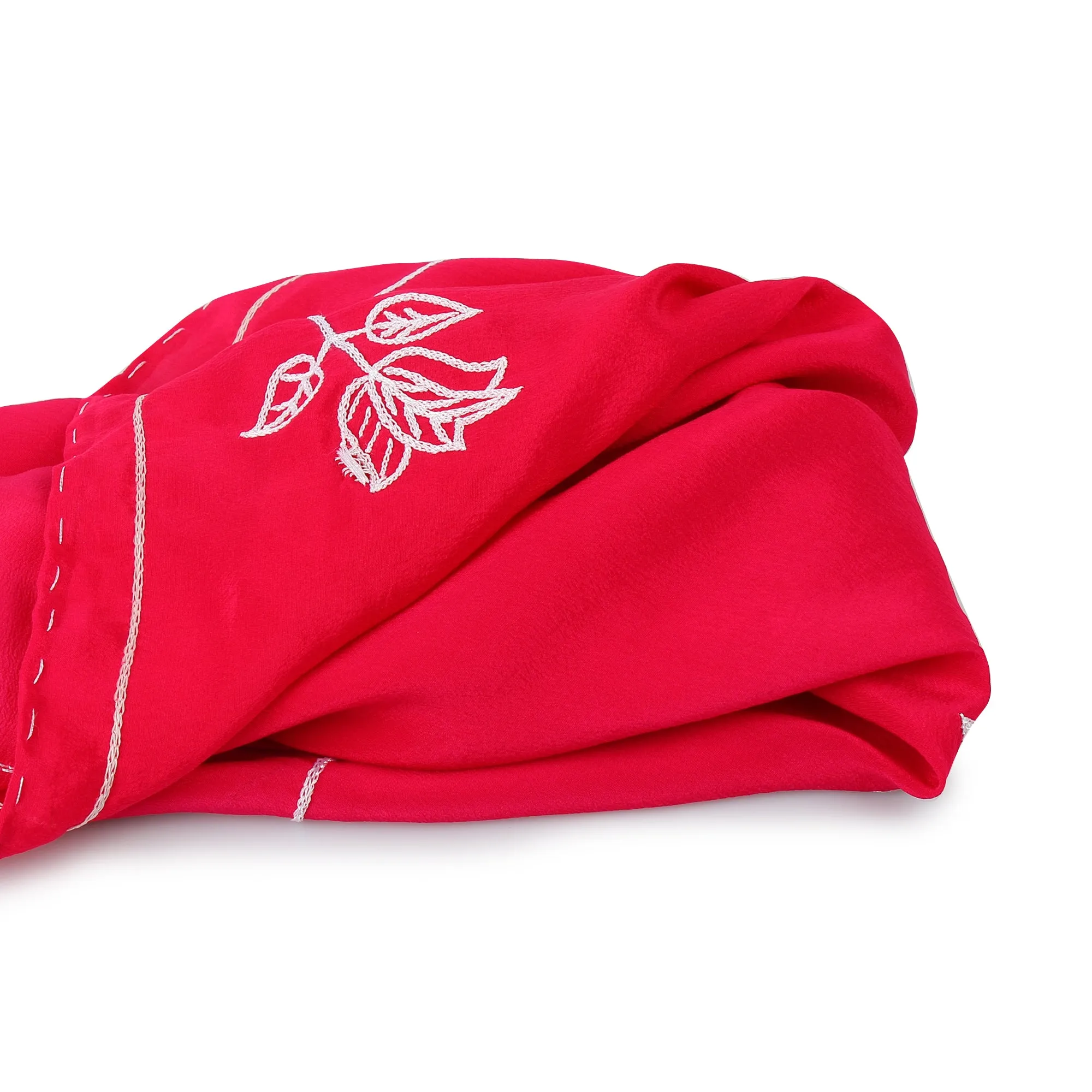 Pink Scarf, Hand Embroidered Scarf