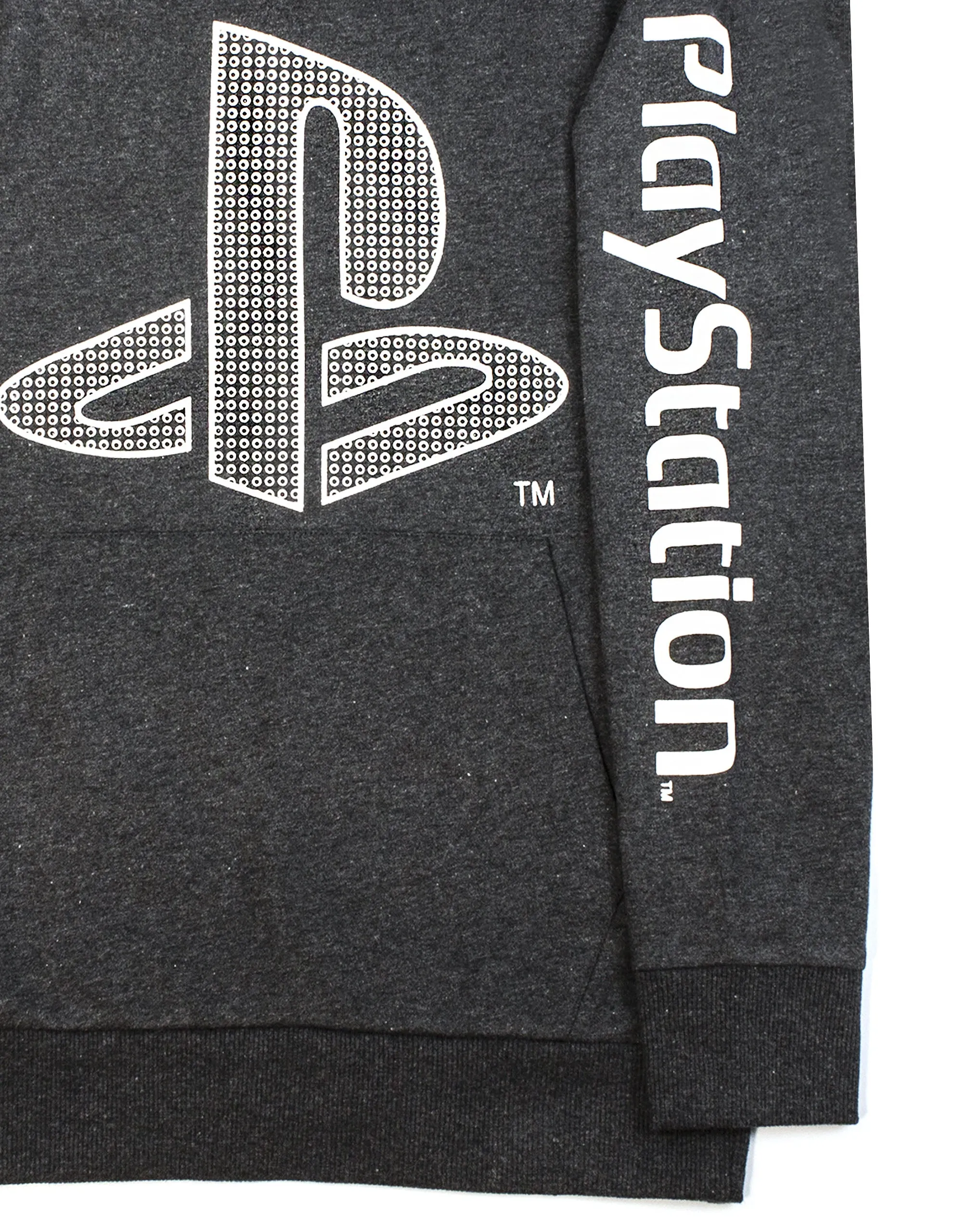 PlayStation Logo Hoodie Boy's Gamer Hooded Long Sleeve Kids Charcoal Sweatshirt
