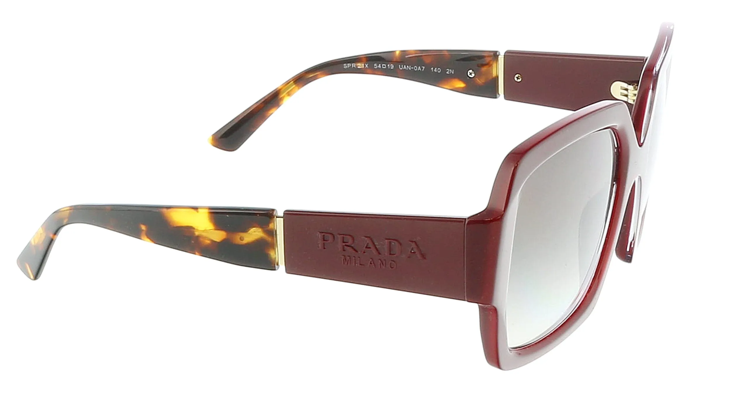 Prada 0PR 21XS UAN0A754 Bordeaux Full rim Square Sunglasses