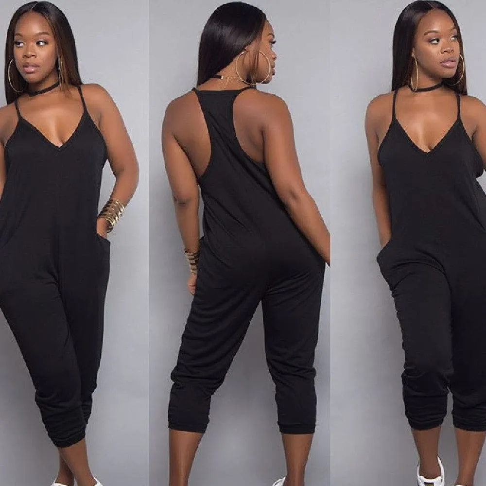 Racerback Side Pocket Jogger Cami Jumpsuit