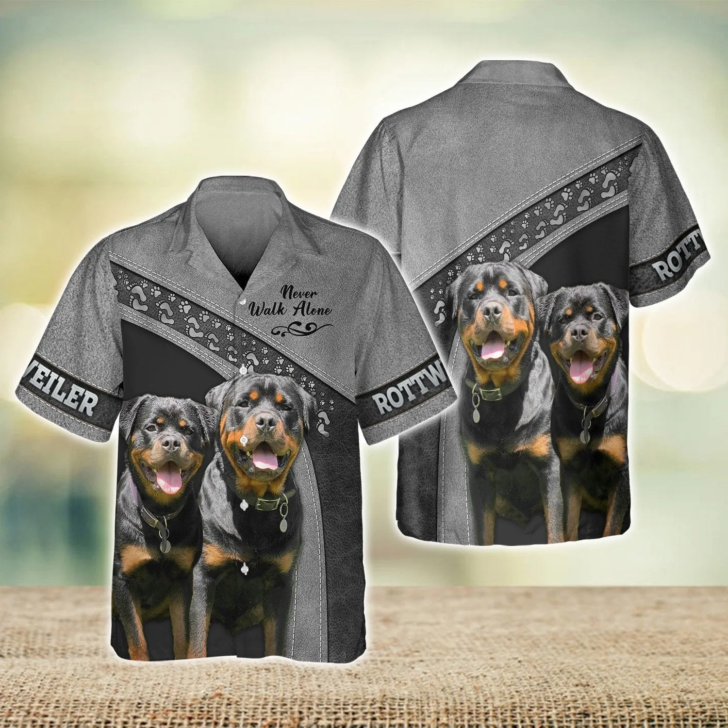 Rottweiler Never Walk Alone 3D Full Print Shirts, Shirt For Dog Lovers, Dog Memorial Gifts for loss of Dog