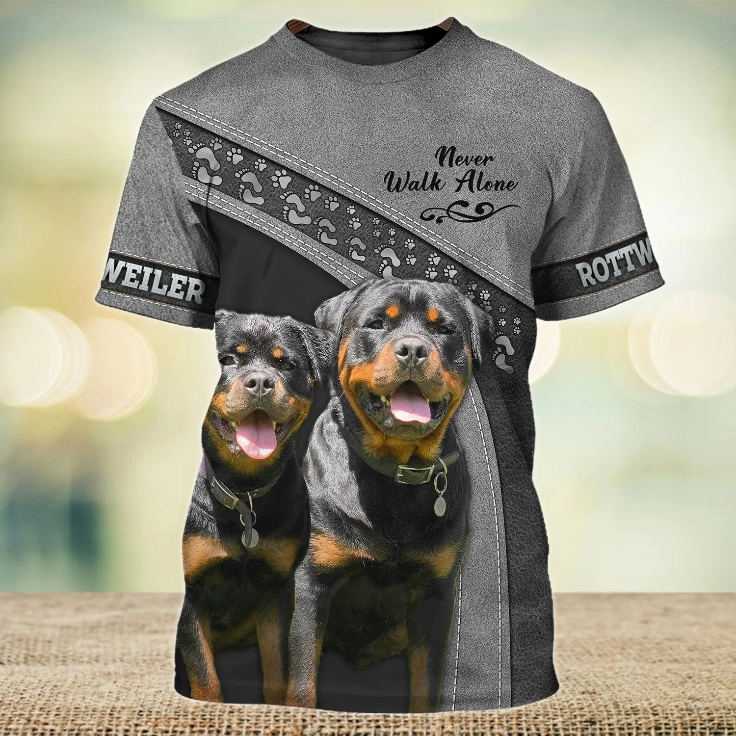 Rottweiler Never Walk Alone 3D Full Print Shirts, Shirt For Dog Lovers, Dog Memorial Gifts for loss of Dog