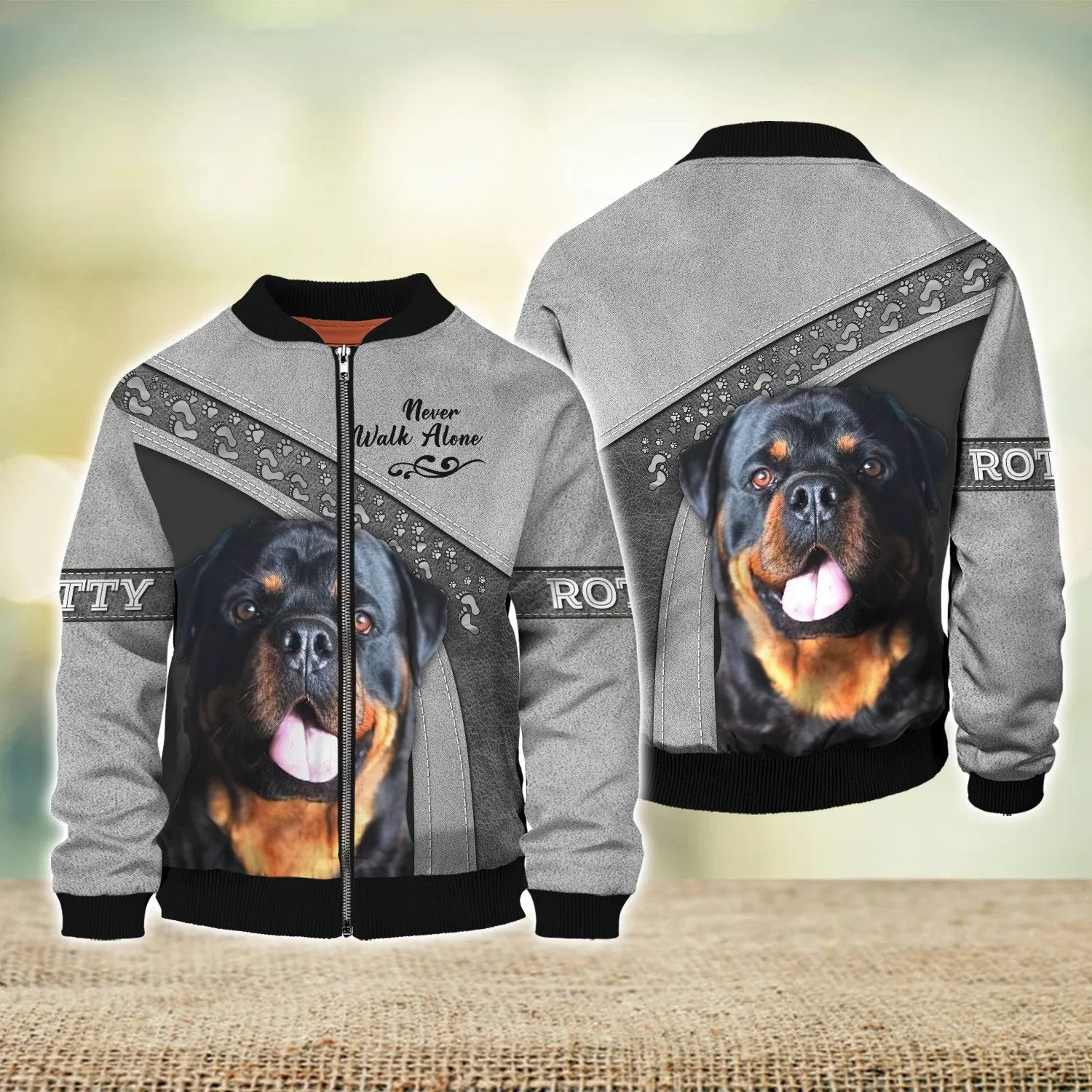 Rotty Siver Never Walk Alone 3D Full Print Shirts, Shirt For Dog Lovers, Dog Memorial Gifts for loss of Dog