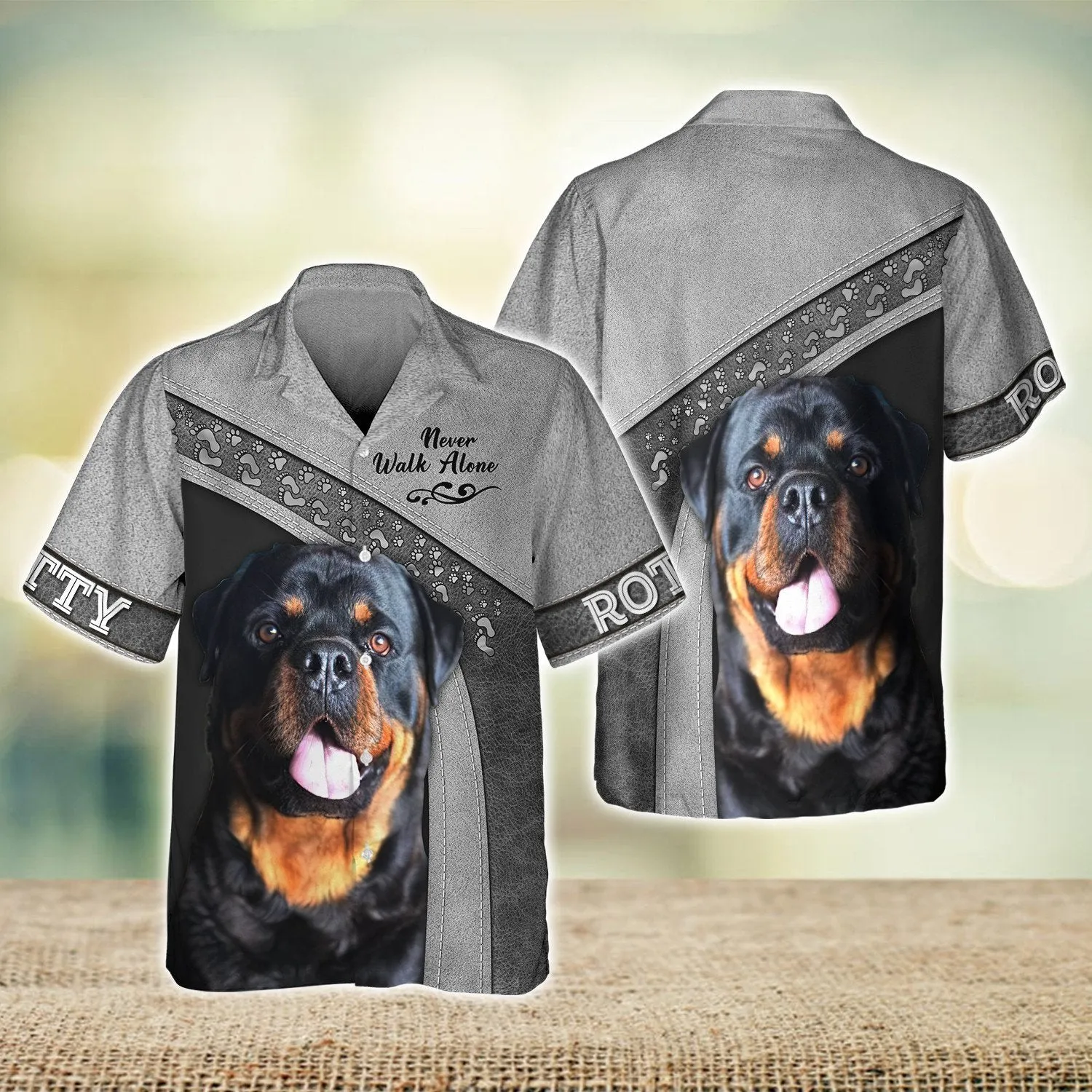 Rotty Siver Never Walk Alone 3D Full Print Shirts, Shirt For Dog Lovers, Dog Memorial Gifts for loss of Dog