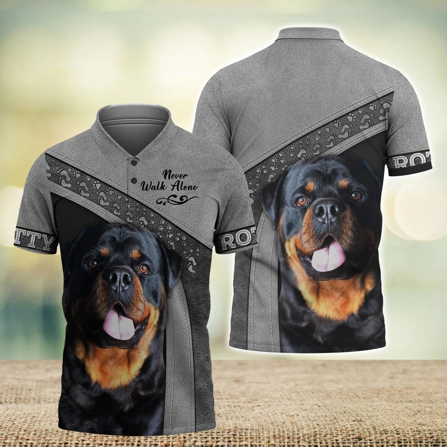 Rotty Siver Never Walk Alone 3D Full Print Shirts, Shirt For Dog Lovers, Dog Memorial Gifts for loss of Dog