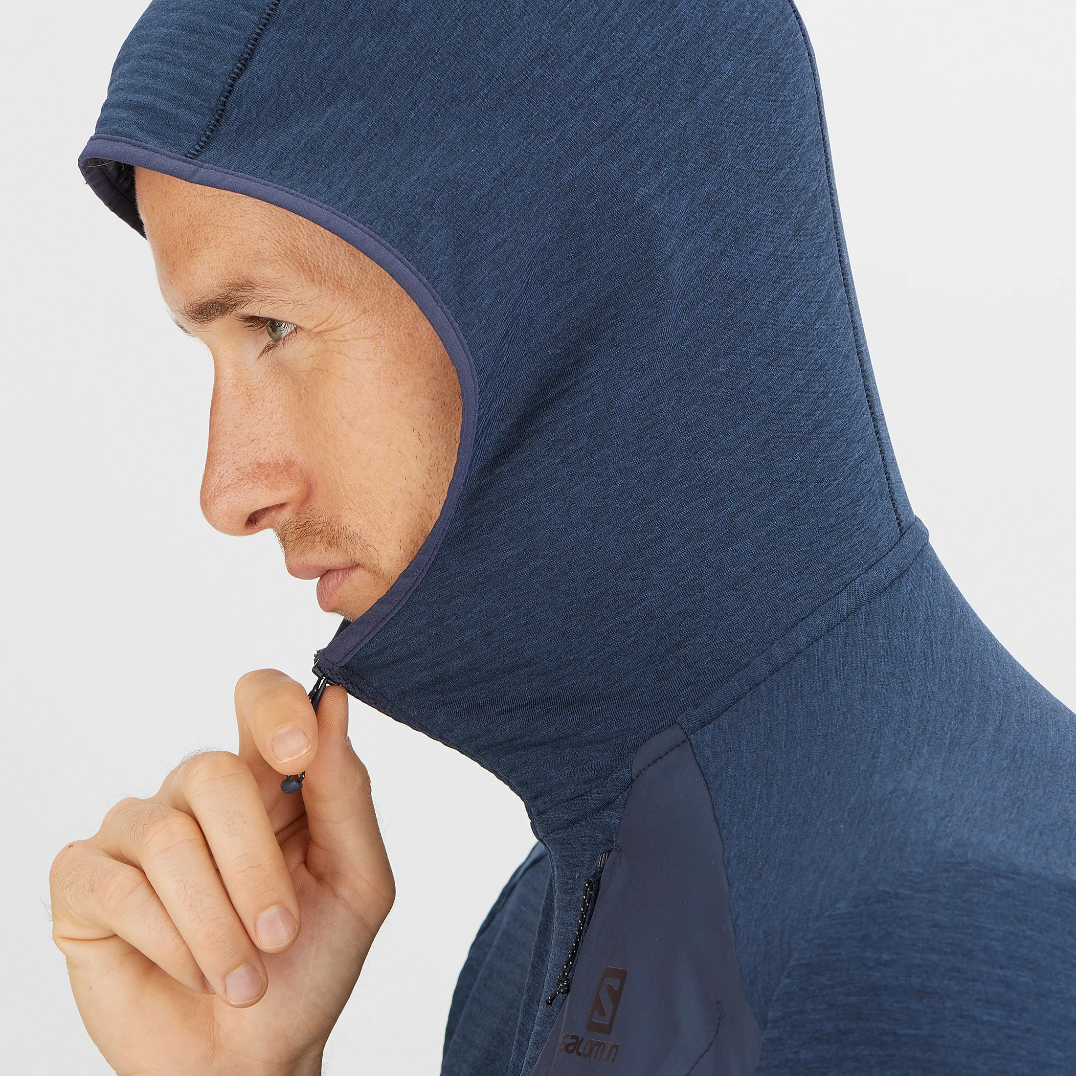 Salomon Men&#x27;s Outline Full Zip Hoodie Mood Indigo | Buy Salomon Men&#x27;s Outline Full Zip Hoodie Mood Indigo here | Outnorth