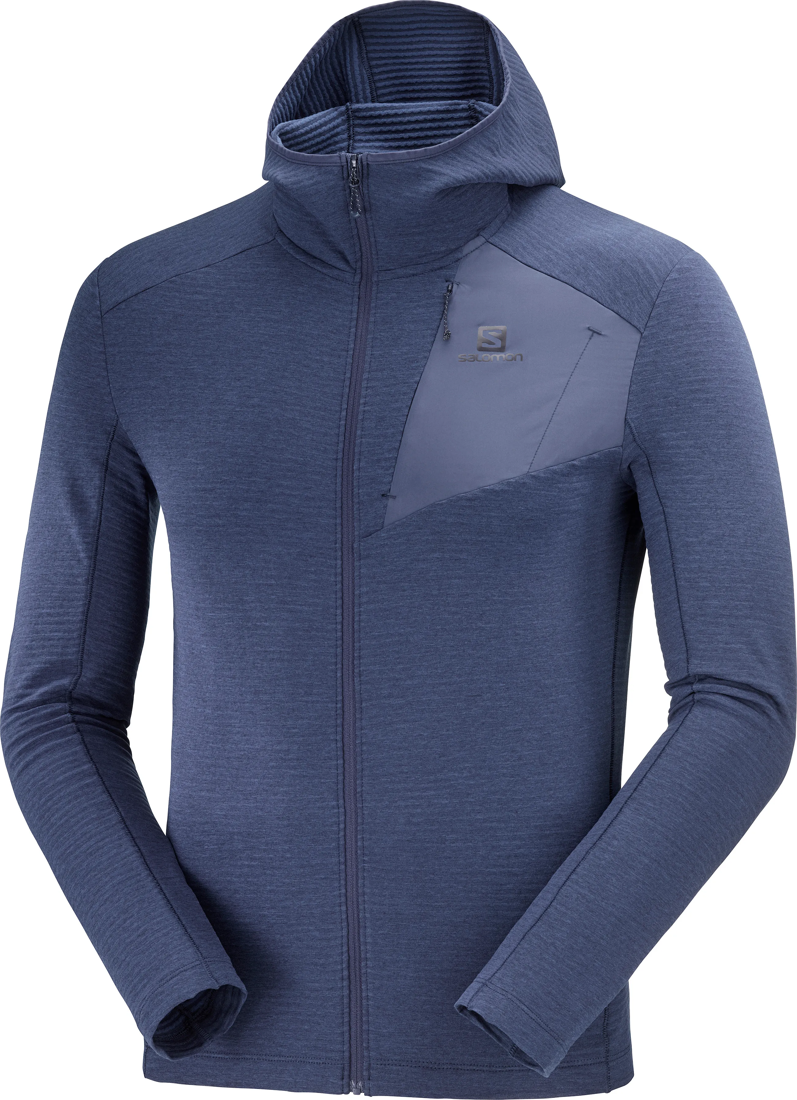 Salomon Men&#x27;s Outline Full Zip Hoodie Mood Indigo | Buy Salomon Men&#x27;s Outline Full Zip Hoodie Mood Indigo here | Outnorth