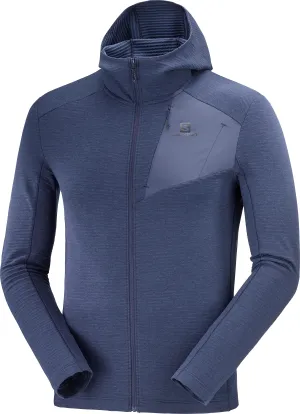 Salomon Men&#x27;s Outline Full Zip Hoodie Mood Indigo | Buy Salomon Men&#x27;s Outline Full Zip Hoodie Mood Indigo here | Outnorth
