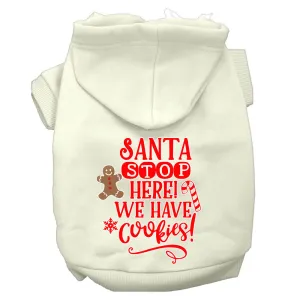 Santa, We Have Cookies Screen Print Dog Hoodie Cream M