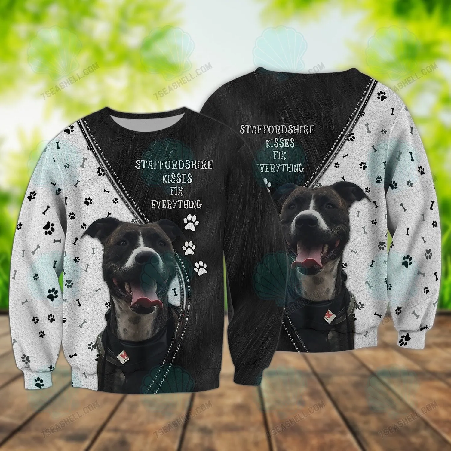 Staffordshire Bull Terrier 3D Full Print, Perfect Christmas Shirt for Dog Lovers