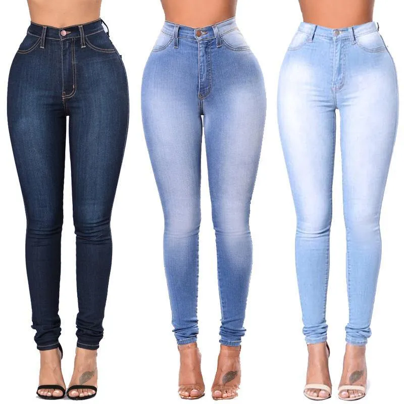 Stretch High Waist Casual Slim Jeans