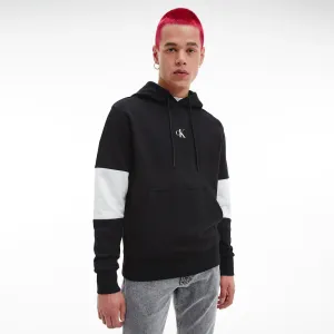 Stripe Colorblocking Hoodie - Black