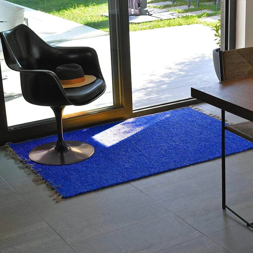 Tapis artisanal bleu 3x2m