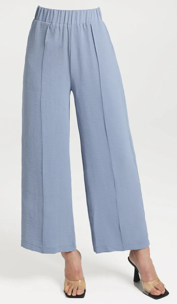 Tina Loose Stretch Wide Leg Pants - Blue