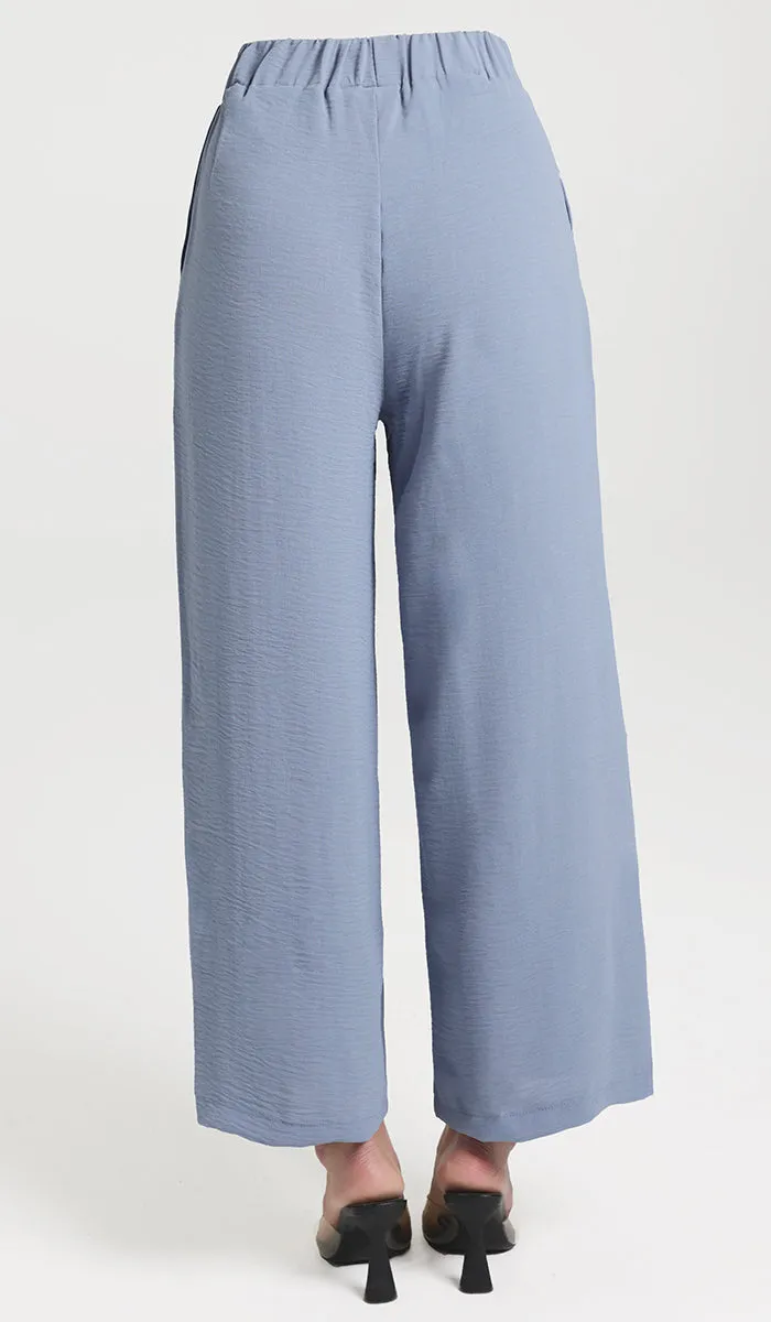 Tina Loose Stretch Wide Leg Pants - Blue
