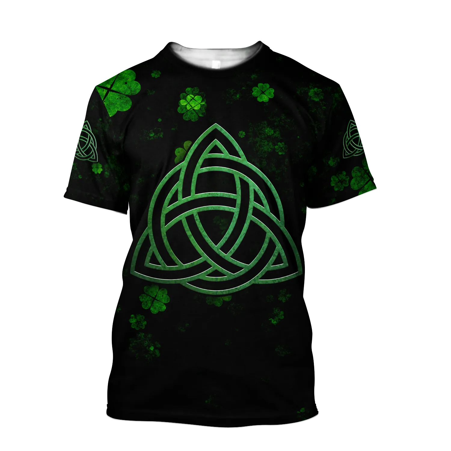 Trinity Knot or Rings Green Shamrock Shirt, St. Patrick's Day All Over Printed Shirt, Lucky Shamrock Shirt