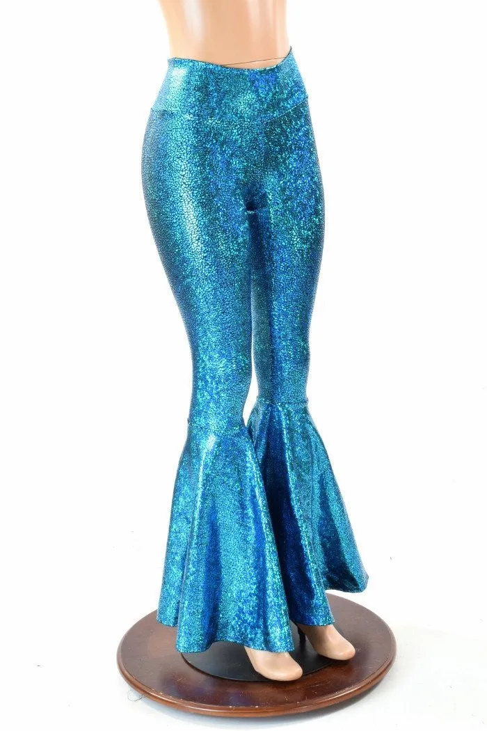 Turquoise High Waist Bell Bottom Flares