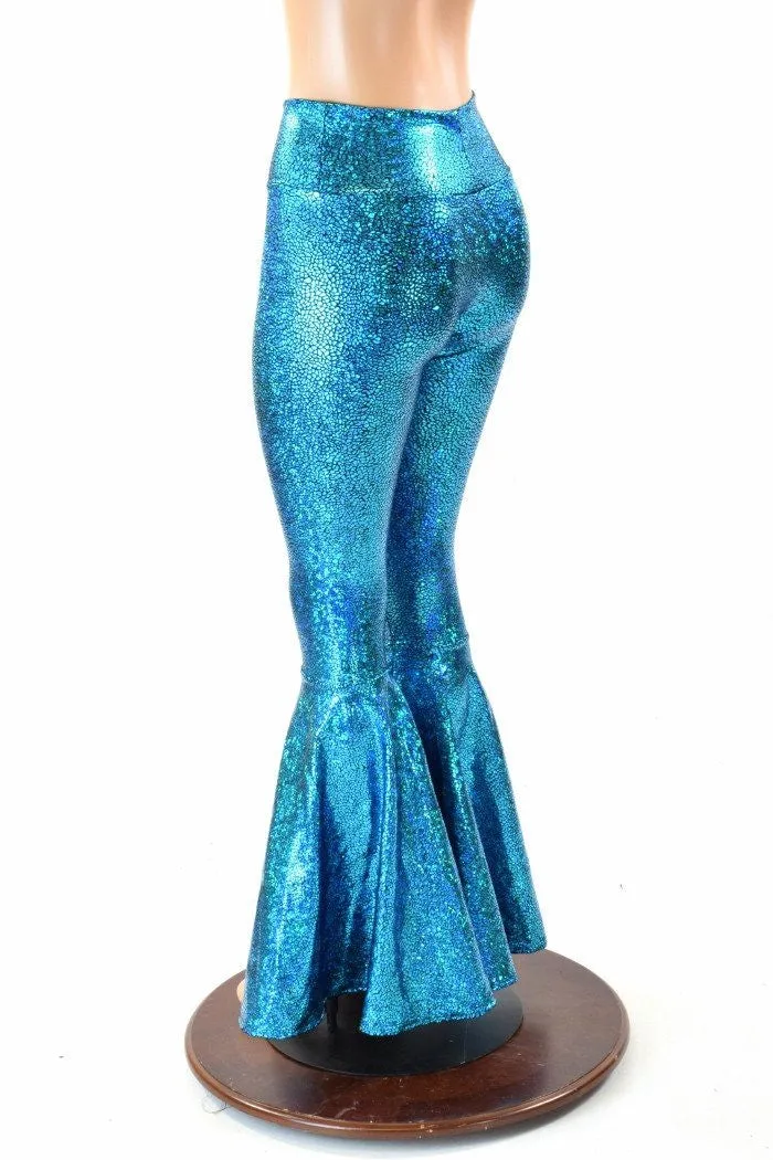 Turquoise High Waist Bell Bottom Flares
