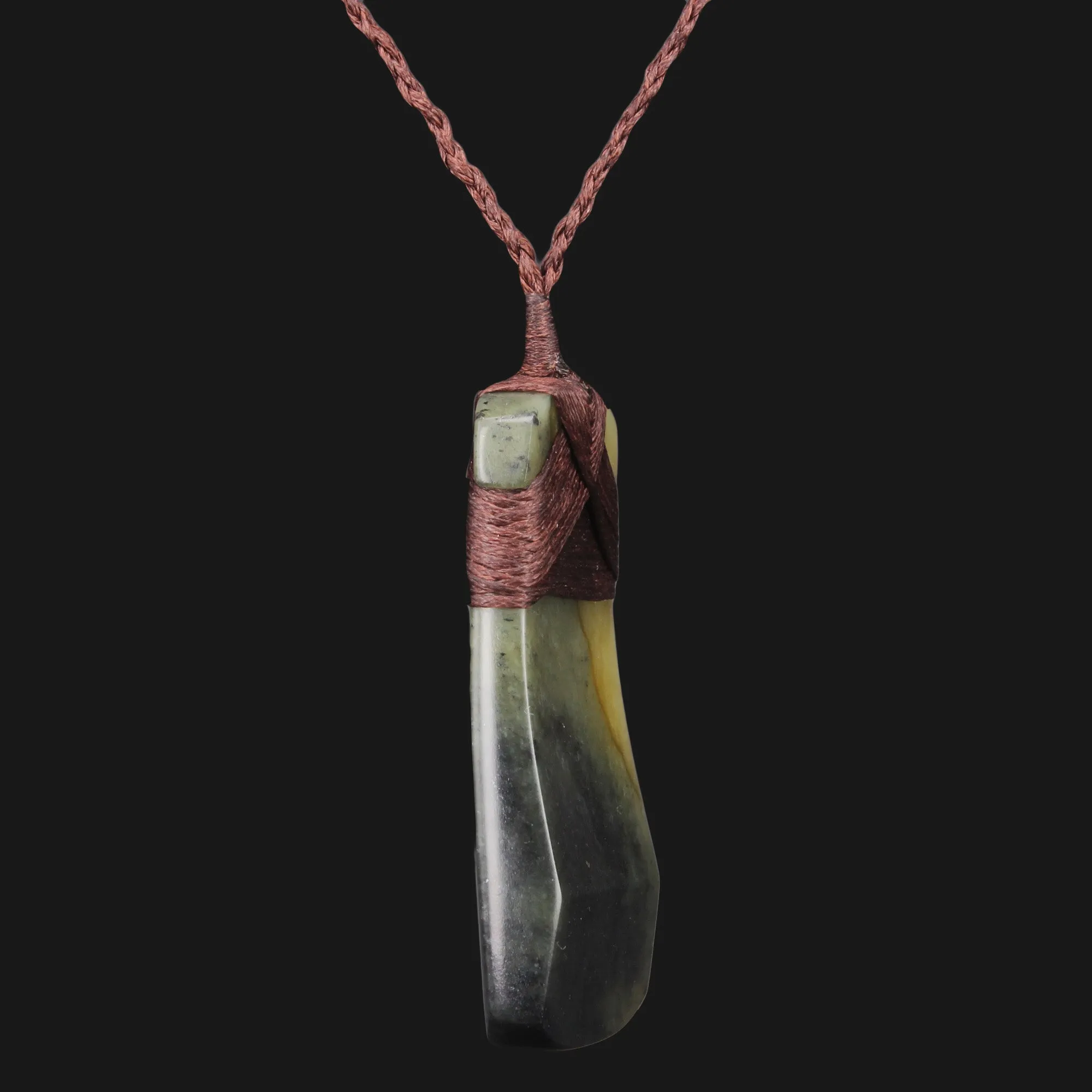 Unique Handmade Flower Jade Maori Toki Pendant Necklace - Classic Maori Design Jewelry for Gift Giving, Statement Accessory, Meaningful Gift