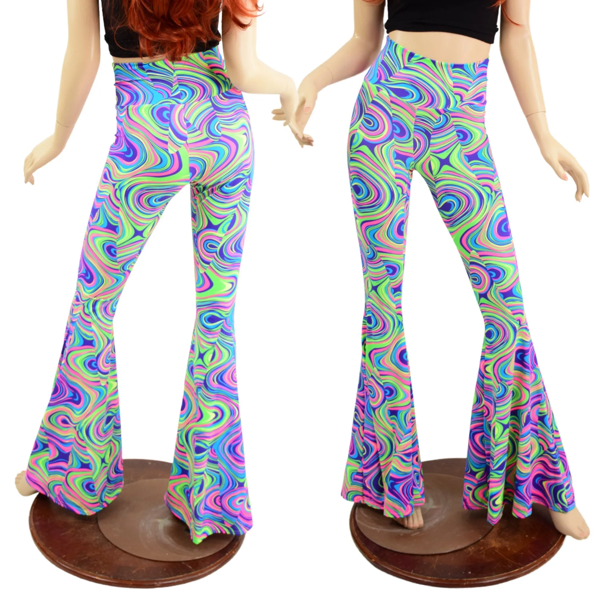 UV Glow Worm High Waist Solar Flares