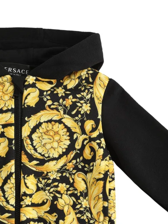 Versace   Barocco print cotton zip hoodie 