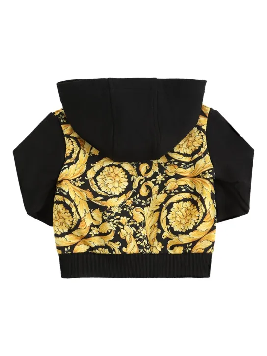 Versace   Barocco print cotton zip hoodie 