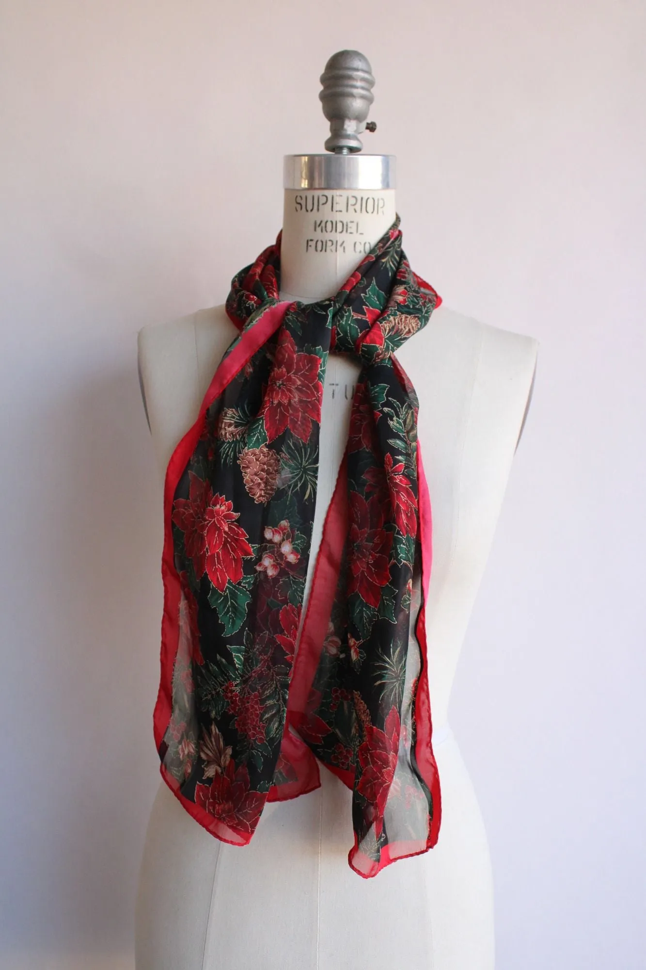 Vintage 1990s NWT Christmas Holiday Elaine Gold Scarf