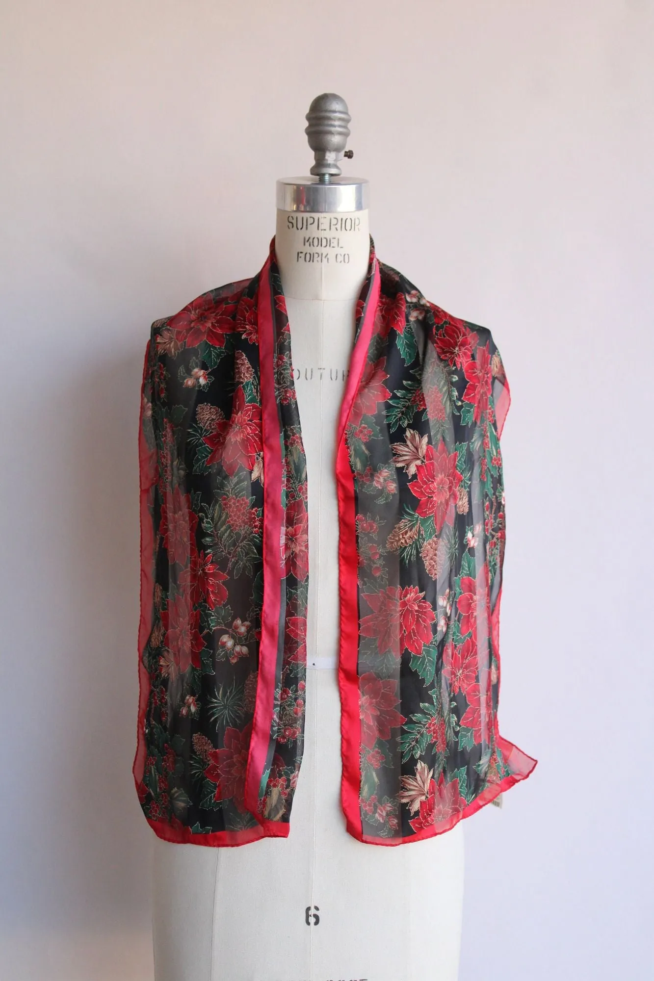 Vintage 1990s NWT Christmas Holiday Elaine Gold Scarf
