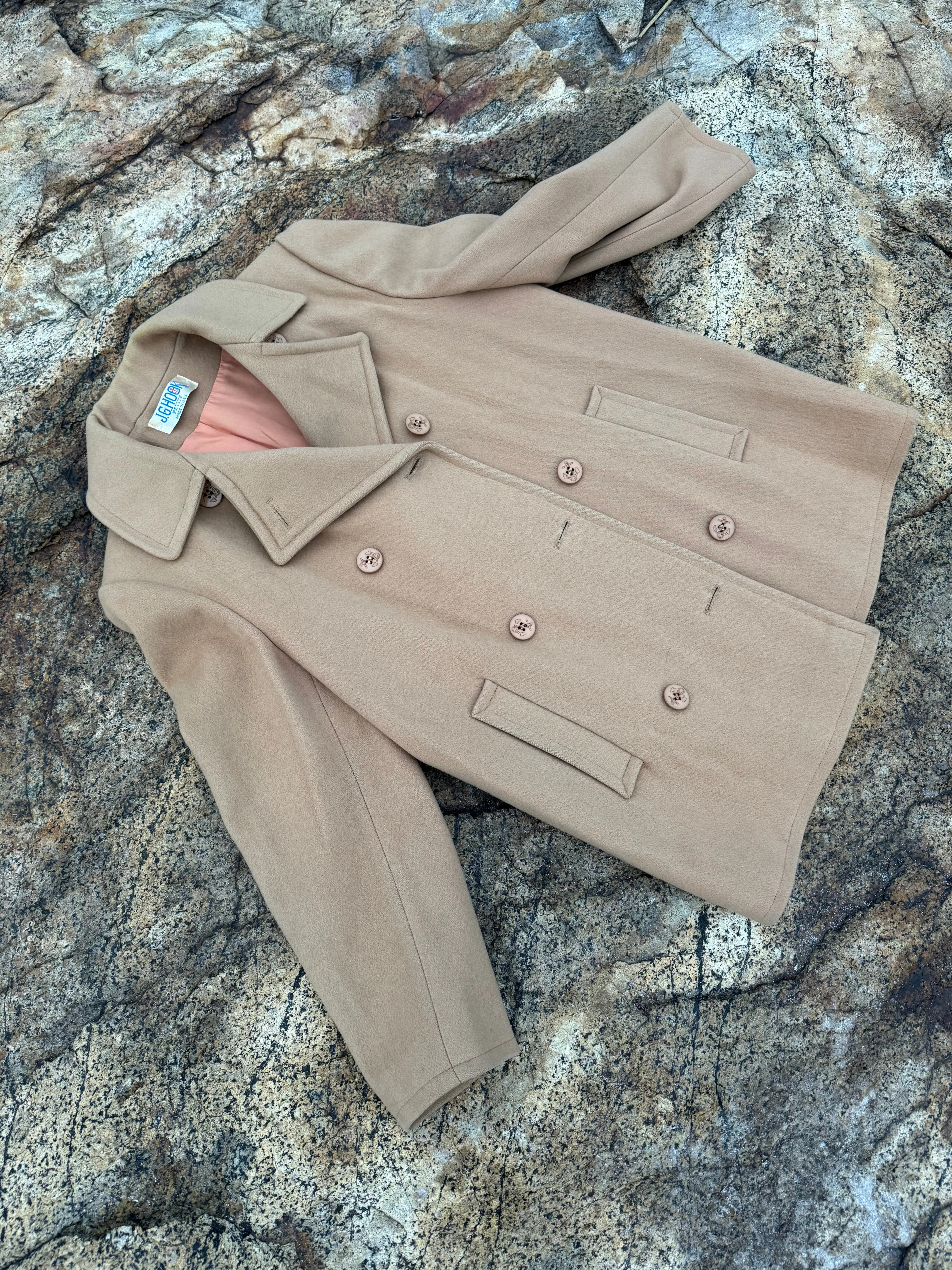Vintage J.G. Hook Wool Pea Coat - Camel
