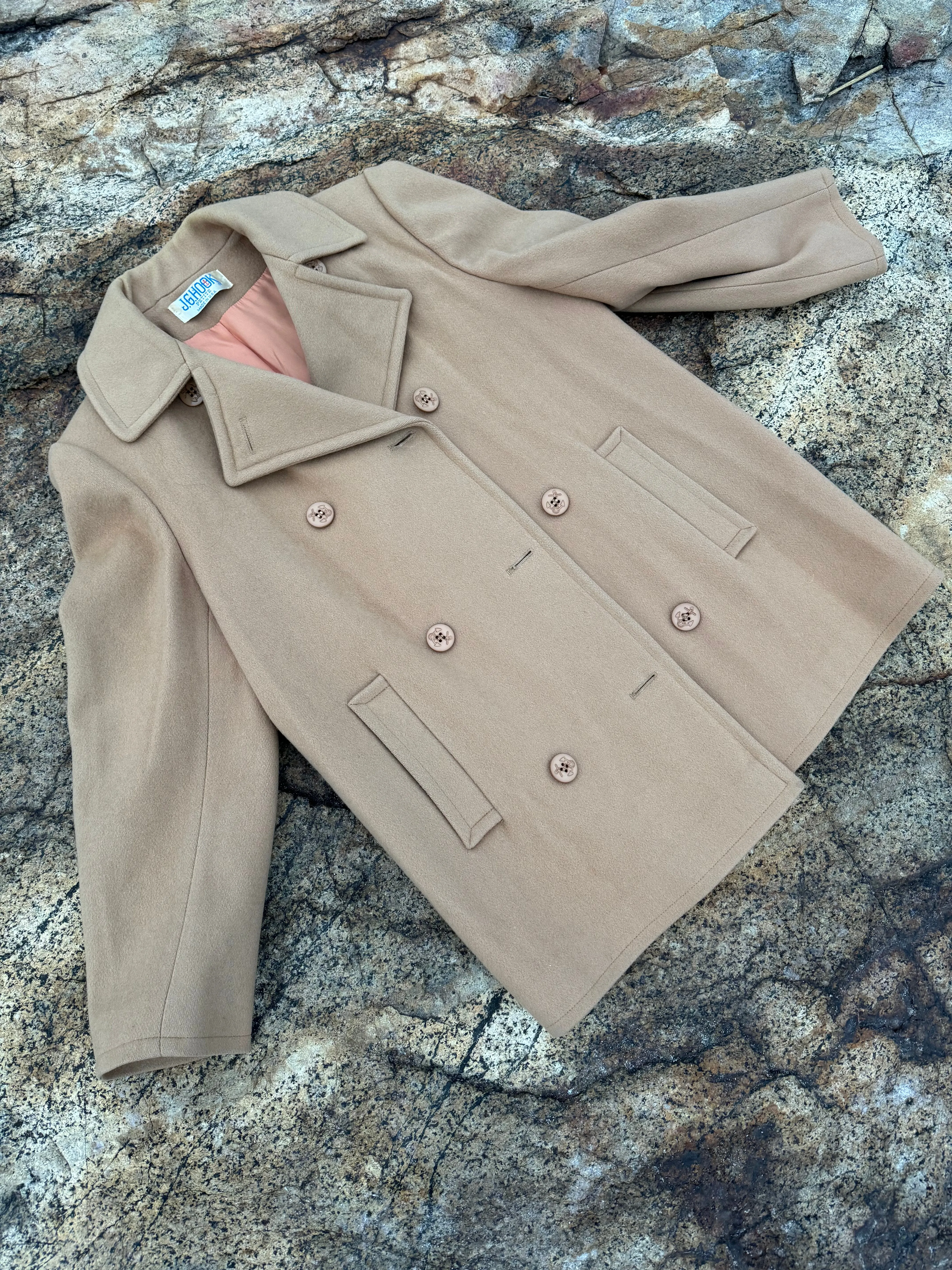 Vintage J.G. Hook Wool Pea Coat - Camel